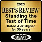 AM Best Review Magazine’s “Standing the Test of Time” list for companies that have received a rating of A or higher for 50 years or more